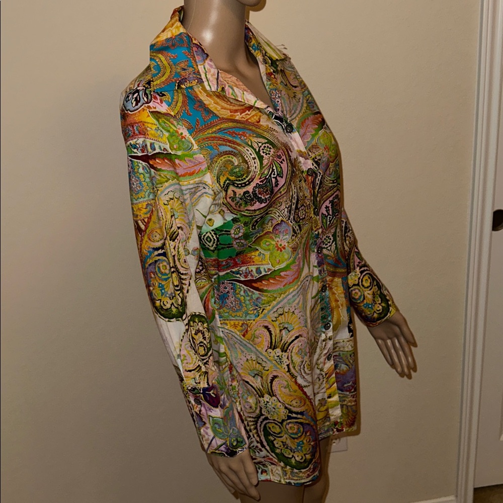 Mishca Vibrant Paisley Women's Blazer/Tunic Size Medium. - Picture 2 of 16